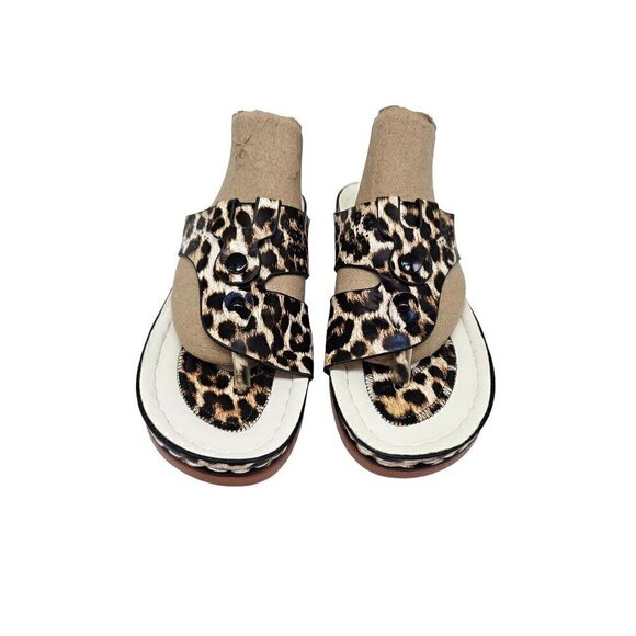 Leopard T-Strap Sandals Size 38 - Picture 9 of 10